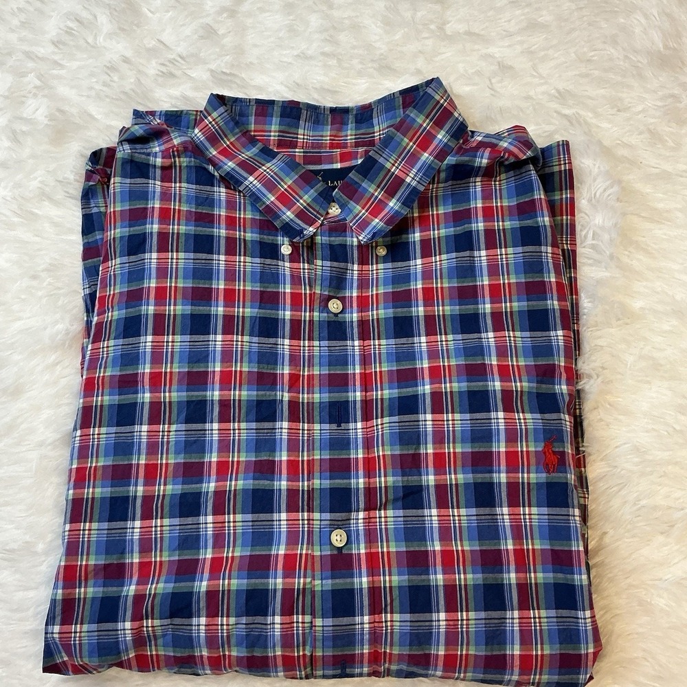 Ralph Lauren Long Sleeve Men's 3xb Plaid 100% cotton Shirt